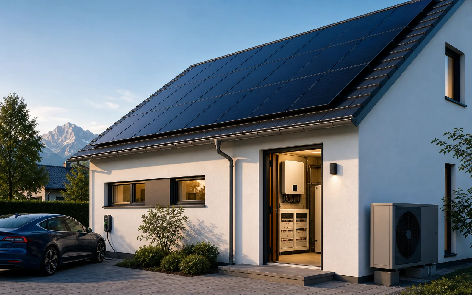 Photovoltaikanlage auf einem Münchner Wohnhaus mit moderner Elektrotechnik